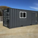 20 ft 20’ Slate Gray Shiplap 120V Shipping Container Office Minisplit - Image 2