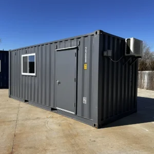 20 ft 20’ Slate Gray Shiplap 120V Shipping Container Office Minisplit - Image 6
